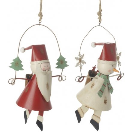 Hanging Santa and Snowman