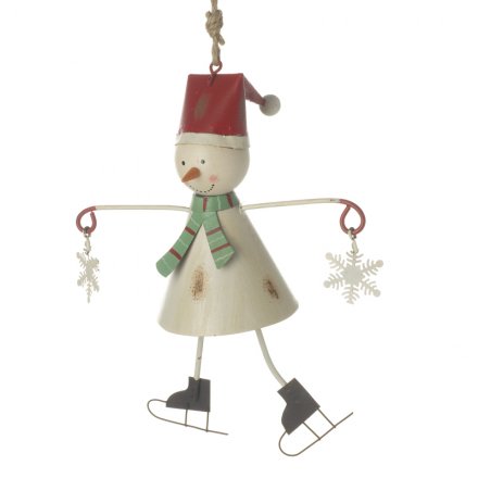 Metal Hanging Snowman