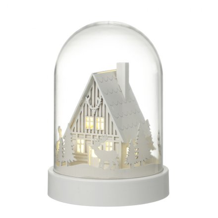White Winter House Dome W/LED