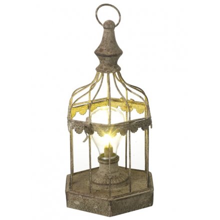 LED Birdcage Lantern, 28cm