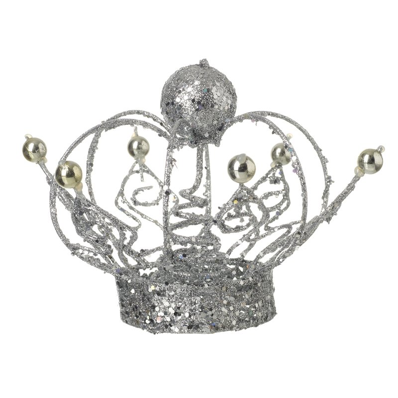 MJA054B / Silver Crown Tree Topper 28969 Christmas / Standing