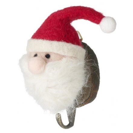 Felt Santa w Hook 12cm