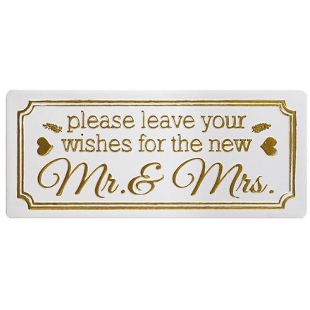 Wishes for Mr & Mrs Sign 30cm