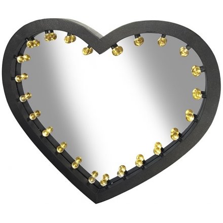 Extra Large Heart Mirror With Lights 70.5cm