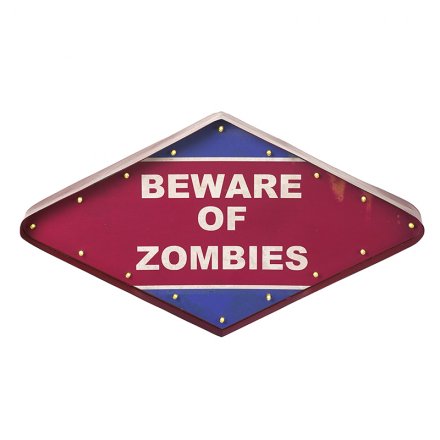 Beware Of Zombies LED Sign