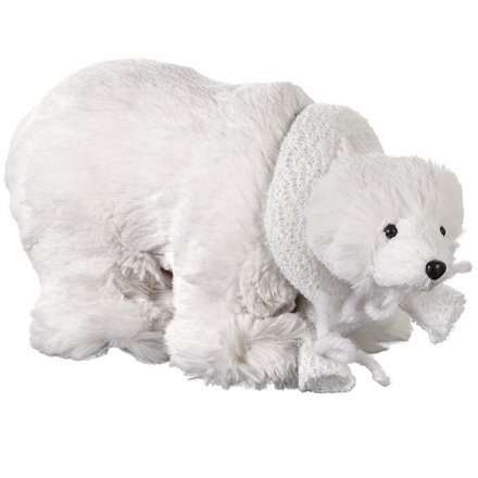 Plush Polar Bear Decoration, 25cm