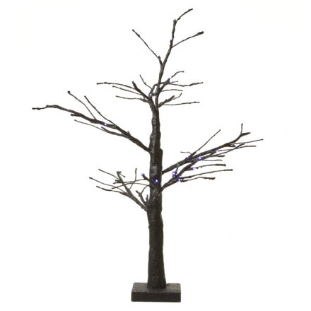 Small Led Black Glitter Tree