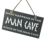 Quirky wooden black hanging Man Cave sign 