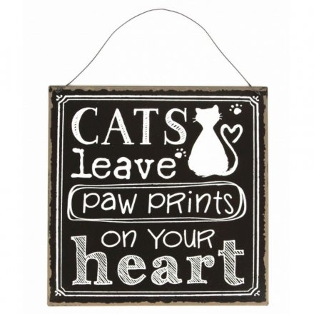 Cats Paw Print Chalkboard Sign