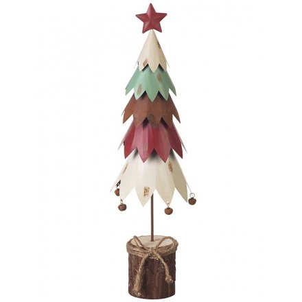 Multicoloured Metal Christmas Tree 42cm