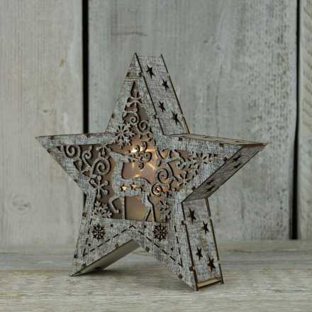 Light Up Reindeer Star 3D, 20cm