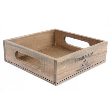 Wooden Box Tray, 18cm