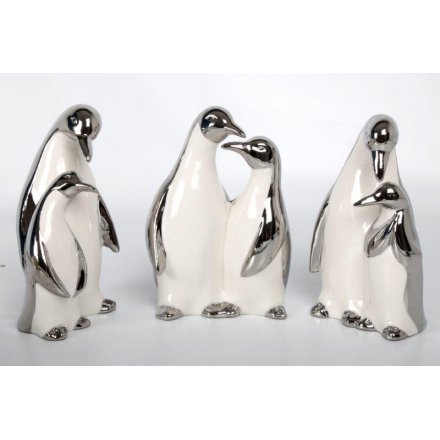 Silver Penguin Ornament 