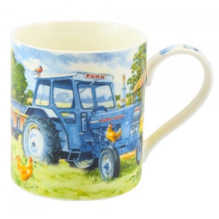 Blue Tractor Fine China Mug