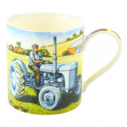 Grey Tractor Fine China Mug