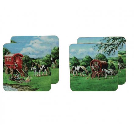 Travellers Styled Set of 4 Coasters 