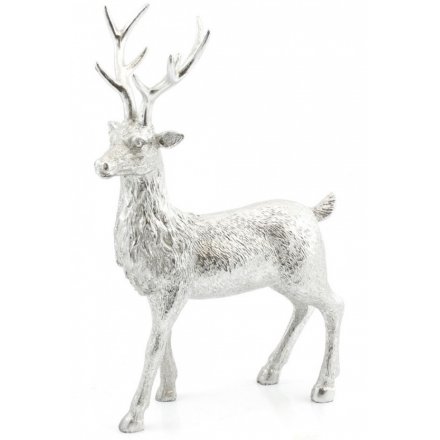 Silver Reindeer Figure, Medium