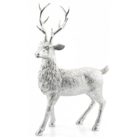 Silver Reindeer Figure, Large