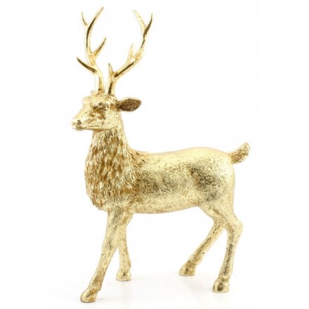 Gold Reindeer Figure Large