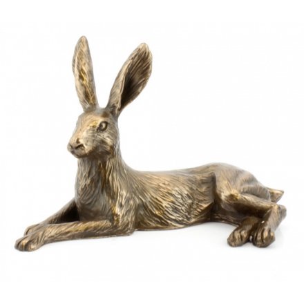 Large Bronze Lying Hare