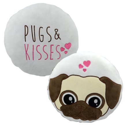 Pugs & Kisses Plush Cushion 