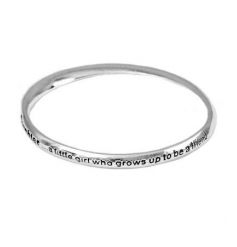 'Daughter.. a little girl who grows up to be a friend' silver slogan bangle.