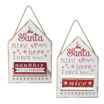Hanging Naughty or NicePlaque