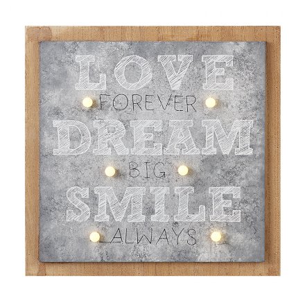 LED Sign Love, Dream, Smile