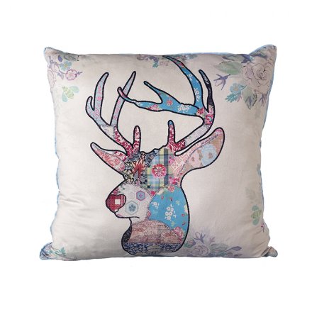 Stag Patchwork Cushion