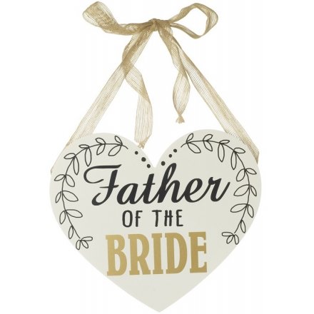 Father Of The Bride Heart Sign 29cm