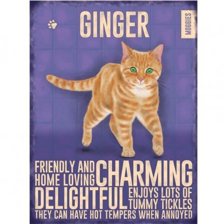 Metal Ginger Cat Sign