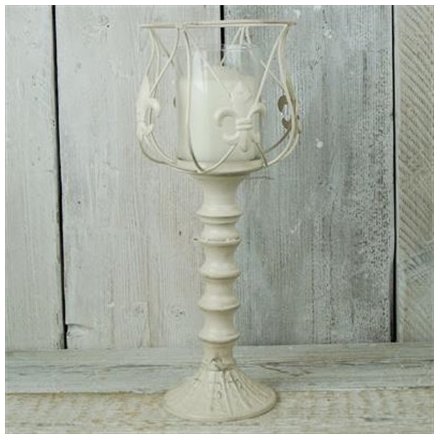 Large Antique Cream Goblet Style Lantern 40cm