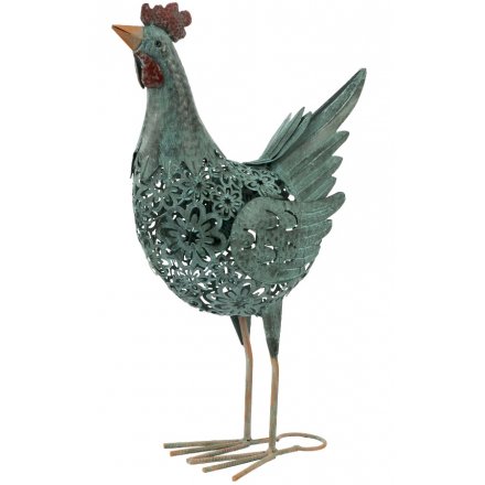 Chicken Metal Figure Candle Holder, 55cm