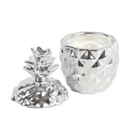 Silver Pineapple Candle 11cm