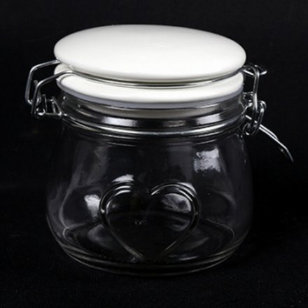 Glass Storage Jar With Heart