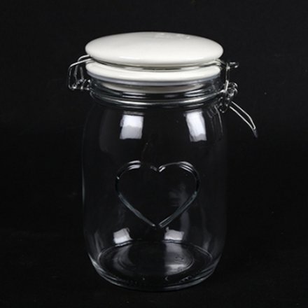 Glass Storage Jar With Heart