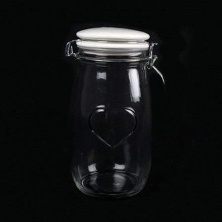 Glass Storage Jar With Heart