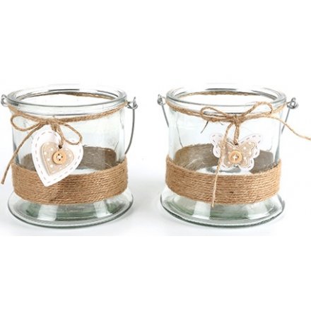 Heart & Butterfly Candle Holders, 12cm 