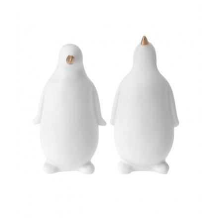 Penguin White Ornament, 12cm