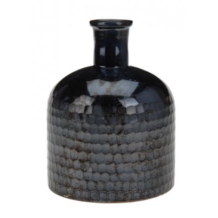 Textured Vase, Oil Blue