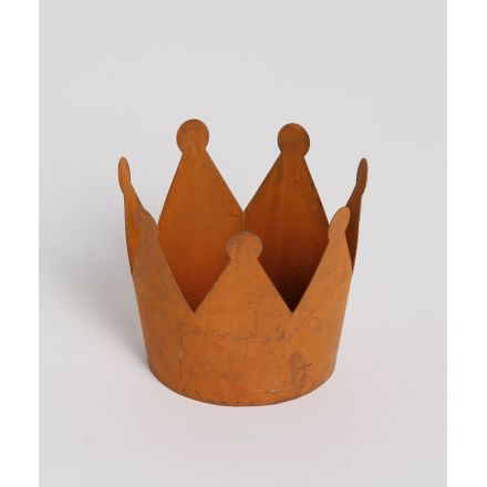 Rusty Metal Crown T Light Holder