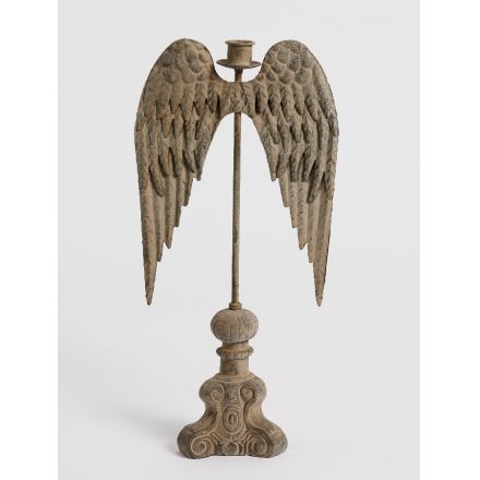 Wings Candle Stick Holder, Grey