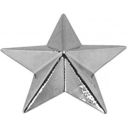 Silver Star 3D Ornament 20cm