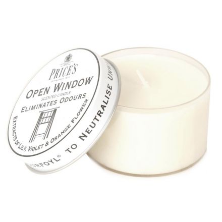 An open window fragranced candle from the high quality Prices collection