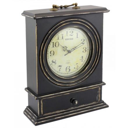 Vintage Clock Black Large