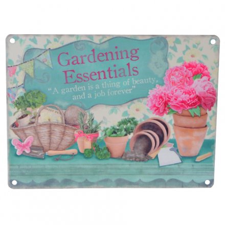 Gardening Essentials Vintage Metal Sign