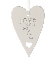 Hanging Ceramic Heart... Love You Lots