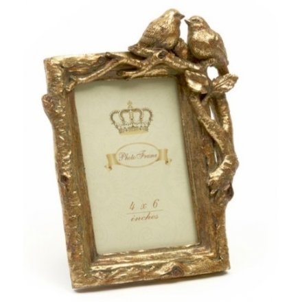 Gold Antique Photo Frame With Birds