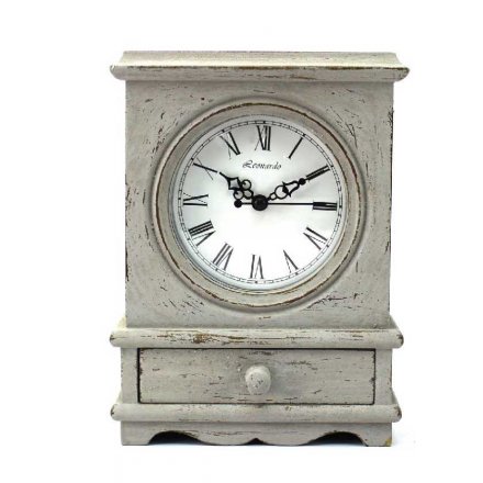 Grey Distressed Wooden Clock 21.5cm