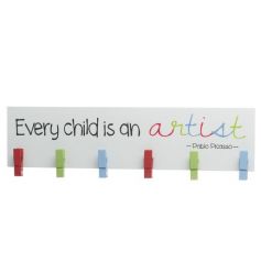 A fun and interactive peg sign ideal for displaying those fabulous paintings and drawings.